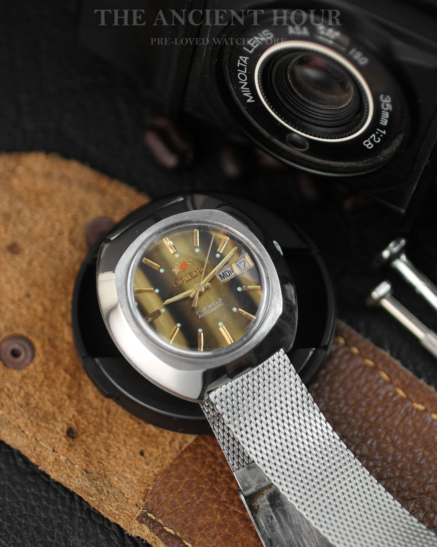 Orient Tiger Eye Dial 3194-6216-038c- 21 Jewels Automatic Watch