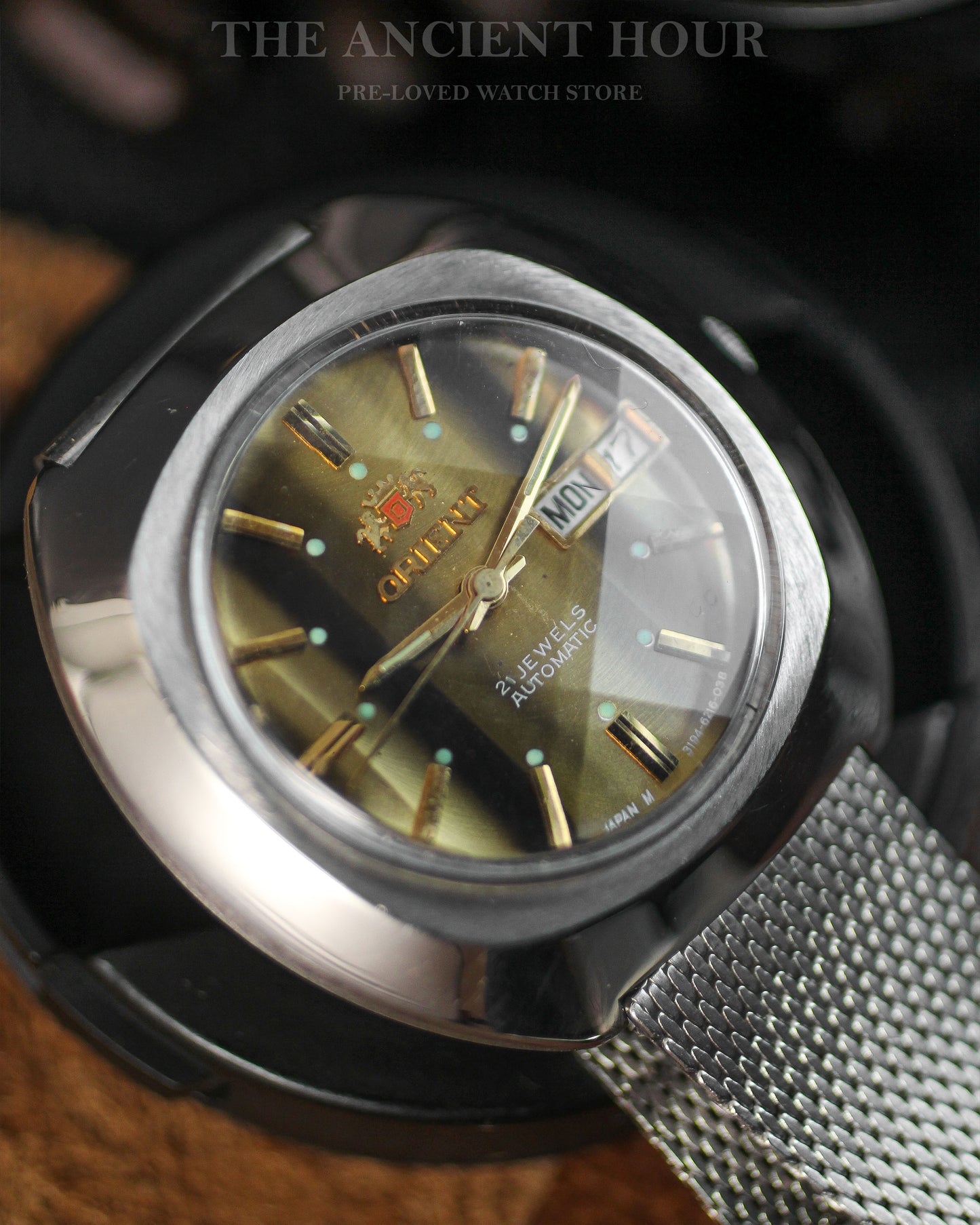 Orient Tiger Eye Dial 3194-6216-038c- 21 Jewels Automatic Watch